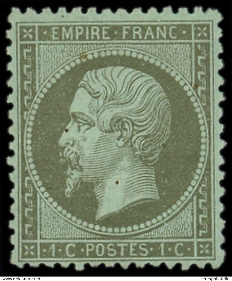 * EMPIRE DENTELE - 19    1c. Vert-olive, Inf. Ch., Bien Centré, TB - 1862 Napoléon III.