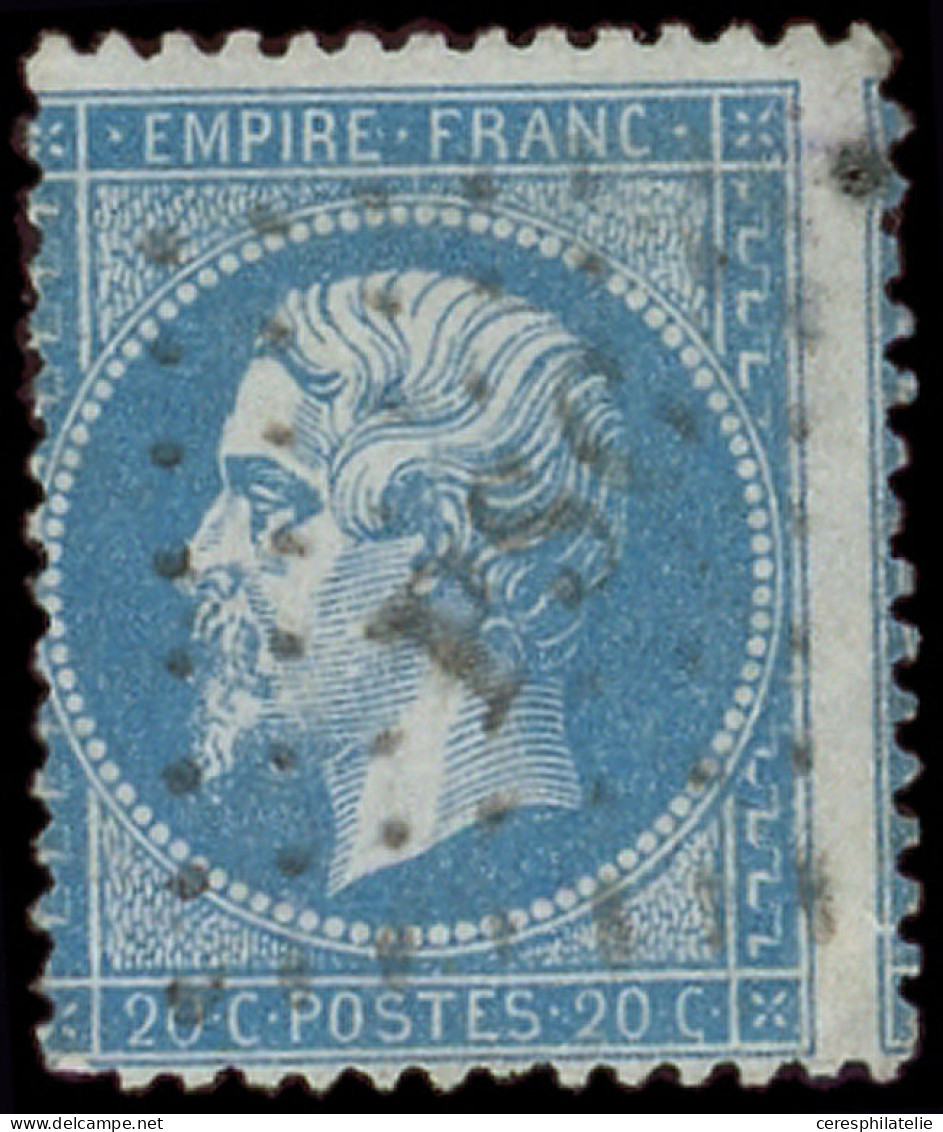 EMPIRE DENTELE - 22   20c. Bleu, Obl. Los. PSC, TB - 1862 Napoléon III.