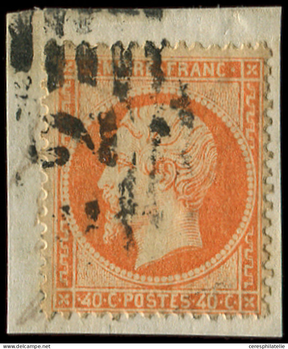 EMPIRE DENTELE - 23   40c. Orange, Obl. Cachet Espagnol Sur Fragt, TB - 1862 Napoleon III