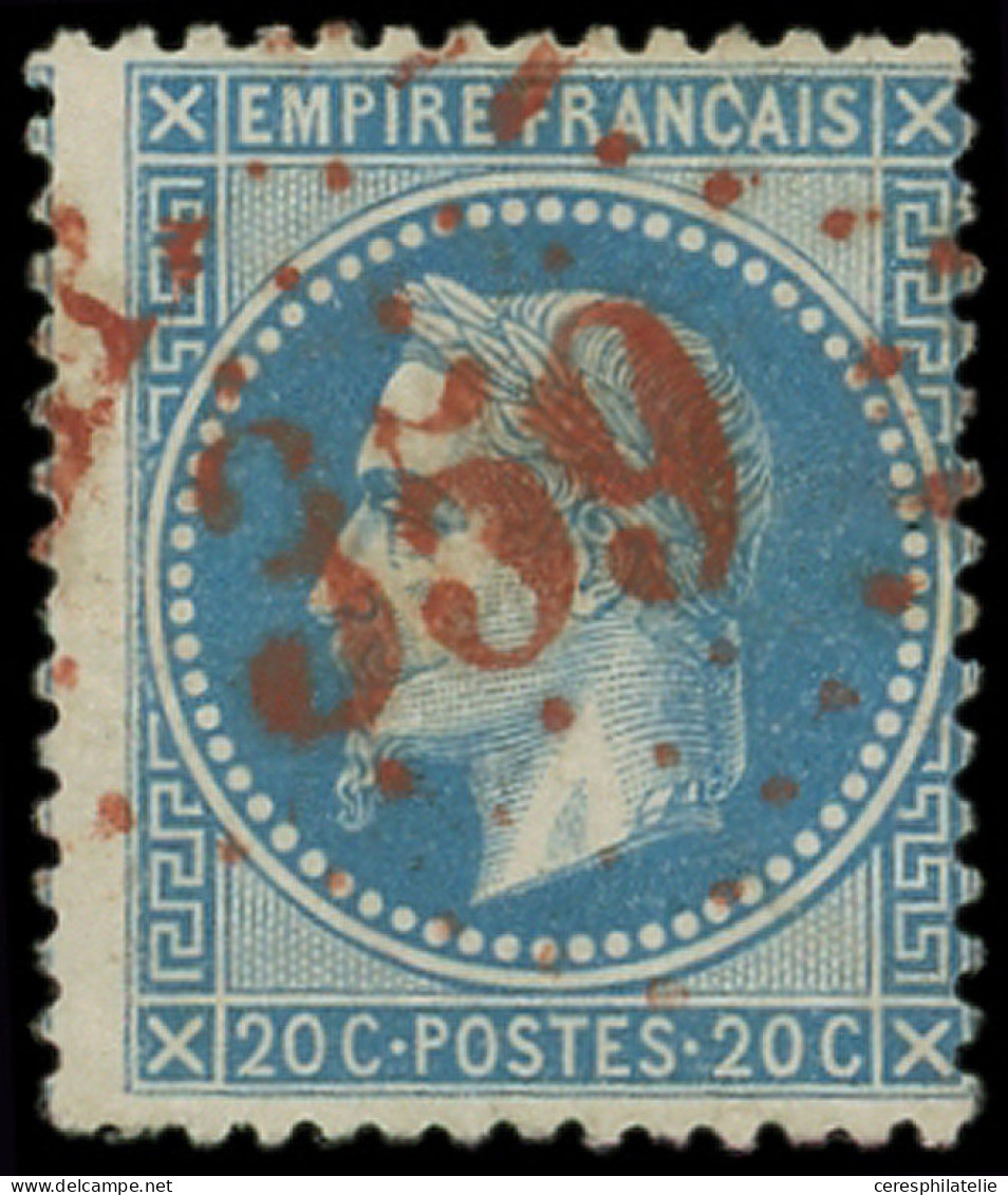EMPIRE LAURE - 29B  20c. Bleu, T II, Obl. GC ROUGE 359, TB - 1863-1870 Napoleone III Con Gli Allori