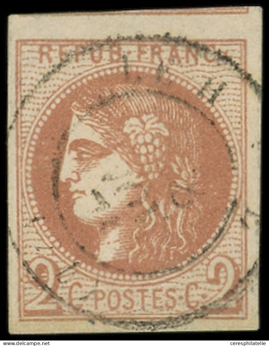 EMISSION DE BORDEAUX - 40B   2c. Brun-rouge, Obl. Càd Léger, TTB - 1870 Ausgabe Bordeaux