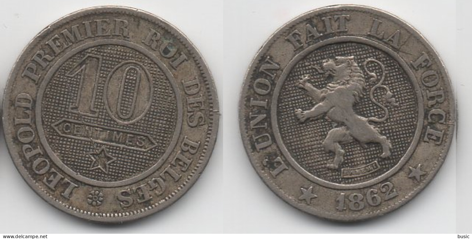 + BELGIQUE  + 5 ET 10 CENTIMES 1862 + - 5 Cents