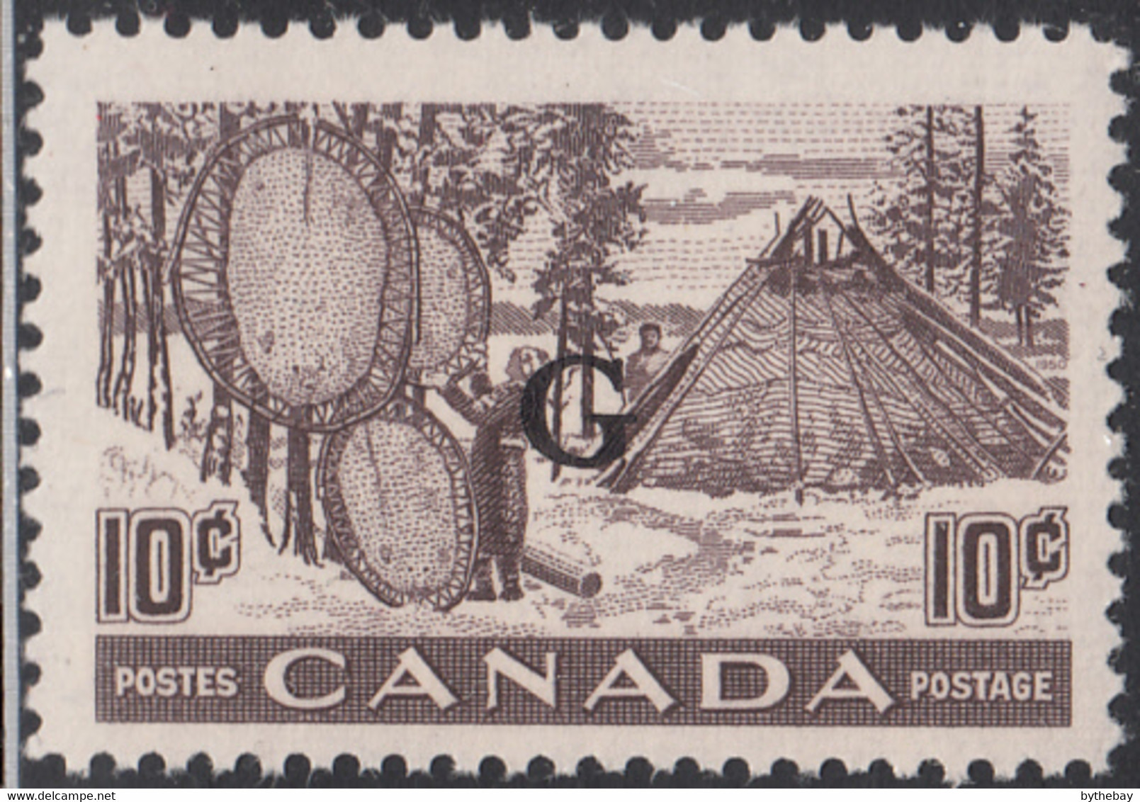 Canada 1950-51 MNH Sc #O26 G On 10c Fur - Drying Pelts - Surchargés