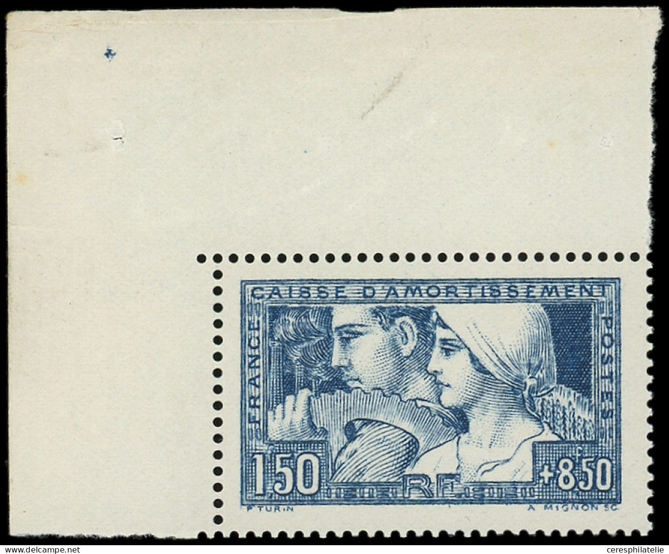 ** EMISSIONS DU XXe SIECLE - 252   Le Travail, 1f.50 + 8f.50, T I, Cdf, TTB - Unused Stamps