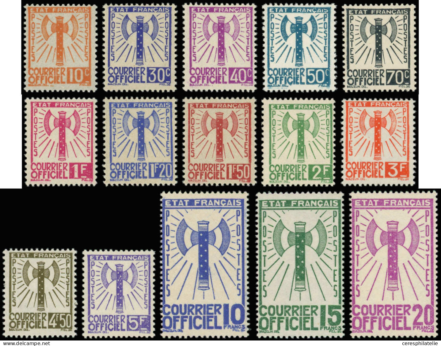 ** Spécialités Diverses - SERVICE 1/15 : Série Francisque, TB - Mint/Hinged