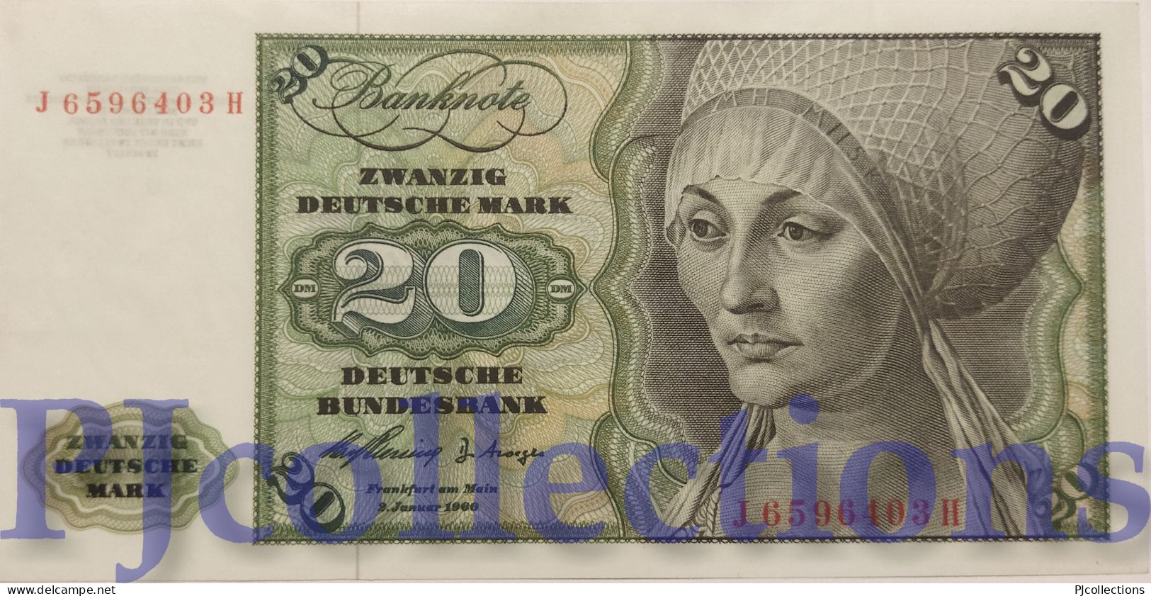 GERMANY FEDERAL REPUBLIC 20 DEUTSCHE MARK 1960 PICK 20a AUNC - 20 DM