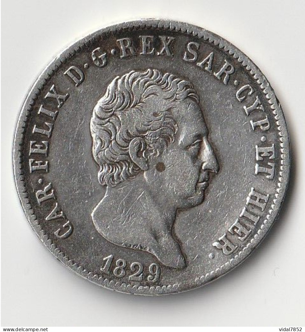 L.5  CAR.FELIX D.G.REX SAR.GYP.ET.HIER 1829 - Piemont-Sardinien-It. Savoyen