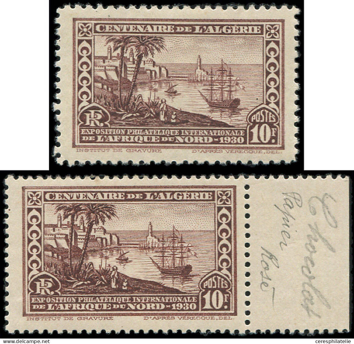 * ALGERIE 100 : 10f +(10f.), Paire Dent. 12 Et Dent.11, TB - Other & Unclassified