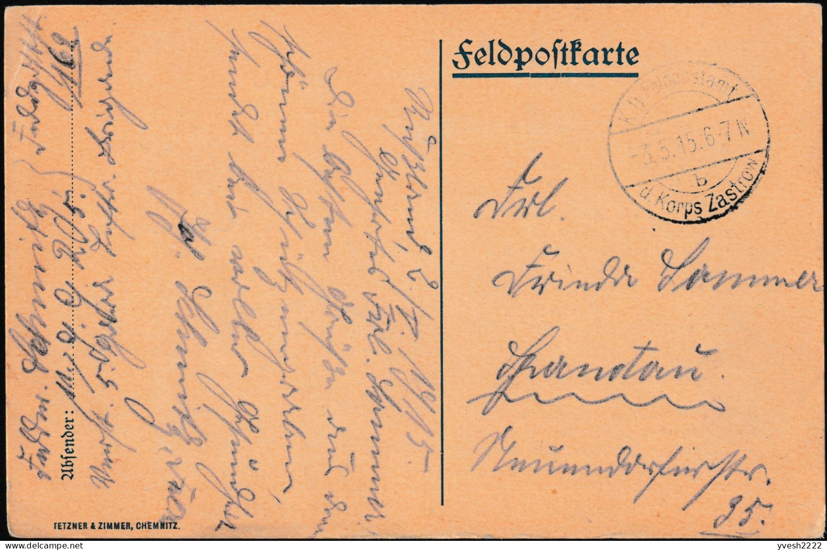 Allemagne 1915. Carte De Franchise Militaire, épopée De Bidasses à Bord D'un Sous-marin - Duikboten
