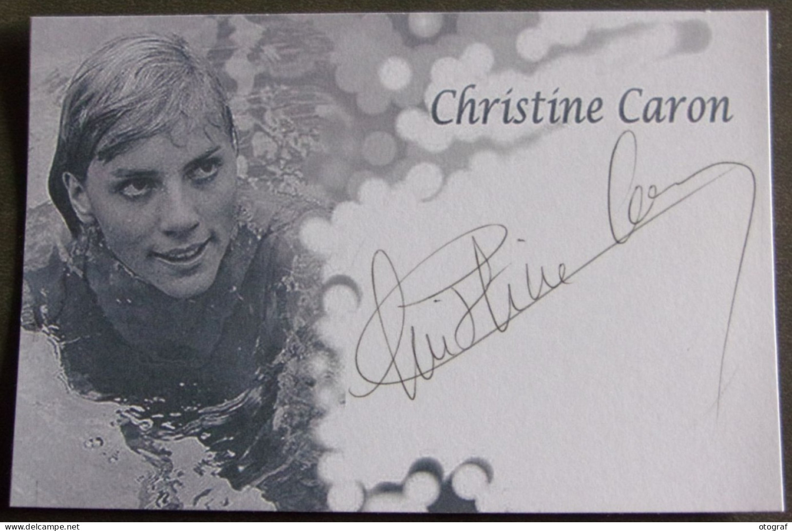 Christine CARON - Dédicace - Hand Signed - Autographe Authentique - Swimming