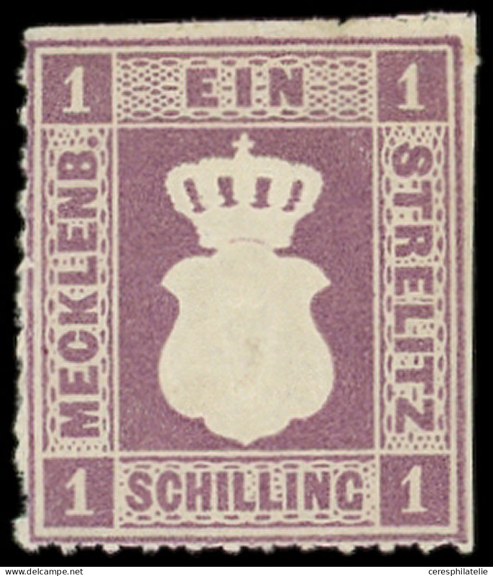 * ALLEMAGNE (ANCIENS ETATS) MECKLEMBOURG-STRELITZ 3 : 1s. Violet-brun, TB. Br - Mecklenbourg-Strelitz