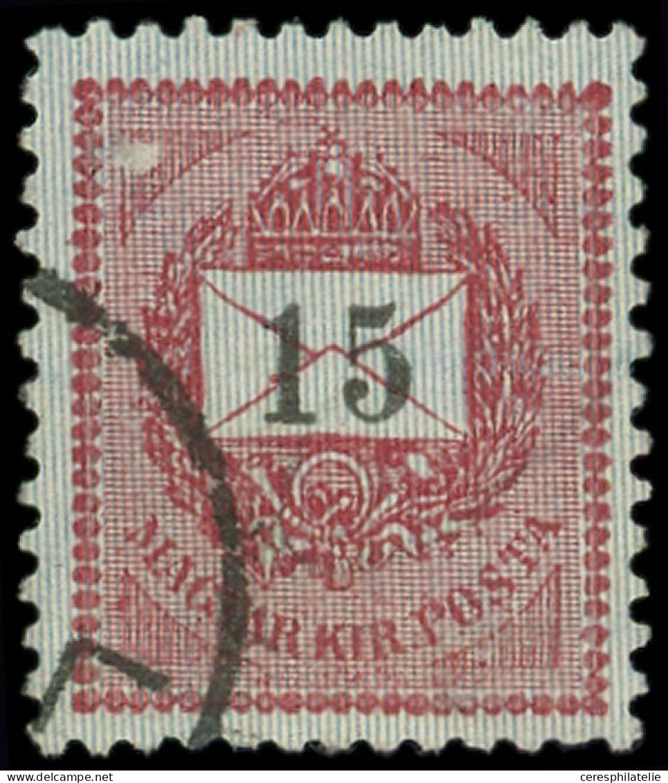 HONGRIE 30B : 15kr. Rouge-brique Et Bleu, Obl., Dent. 11 1/2, TB - Autres & Non Classés