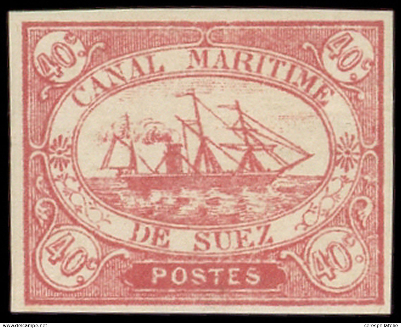 * EGYPTE Canal De Suez 4 : 40c. Rouge, NON DENTELE, TB - Other & Unclassified