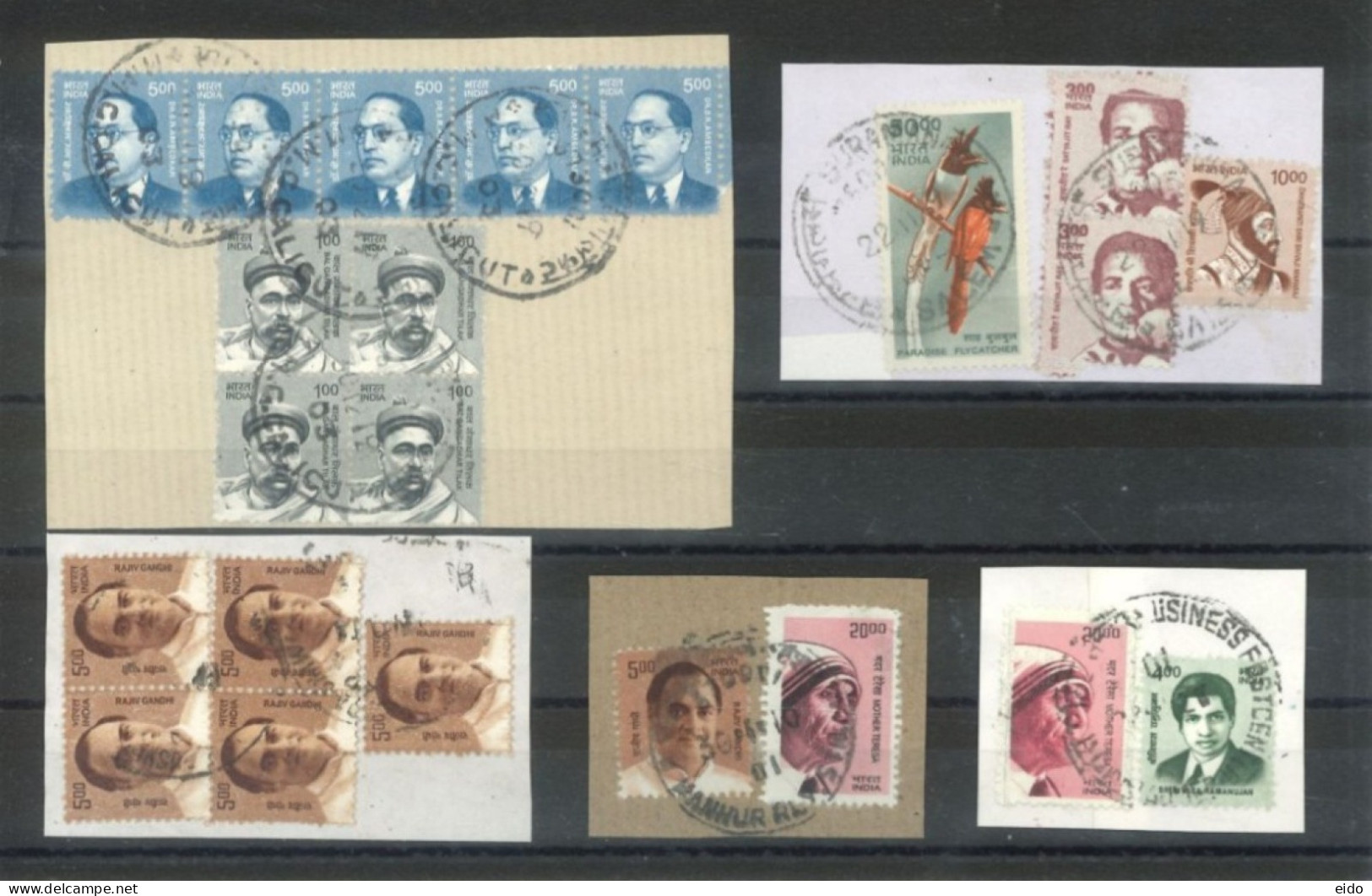 INDIA  -  SELECTION OF DEFINITIVE STAMPS WITH POSTAGE SEAL, USED. - Gebruikt