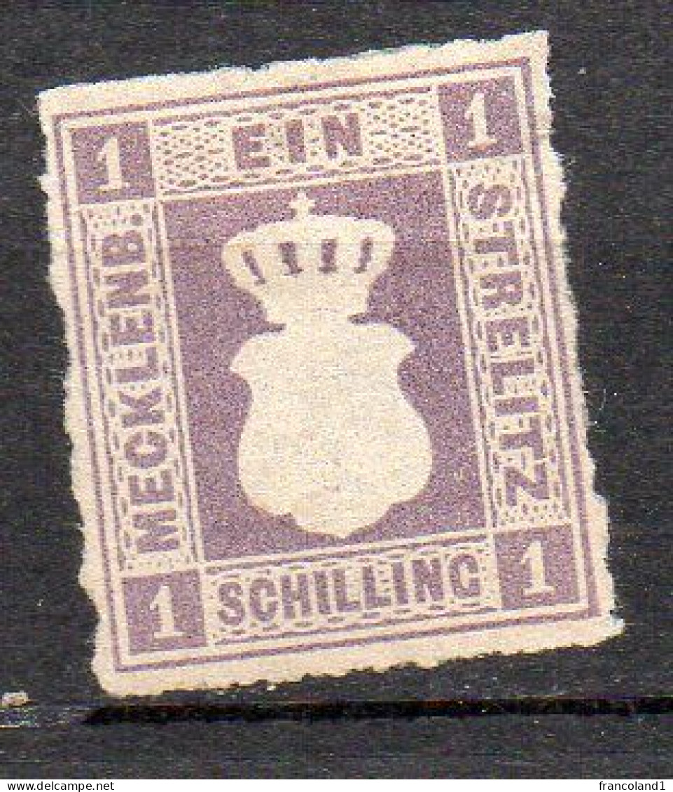 1864 N. 3  1 Sc Violetto Bruno Nuovo MLH* - Mecklenbourg-Strelitz