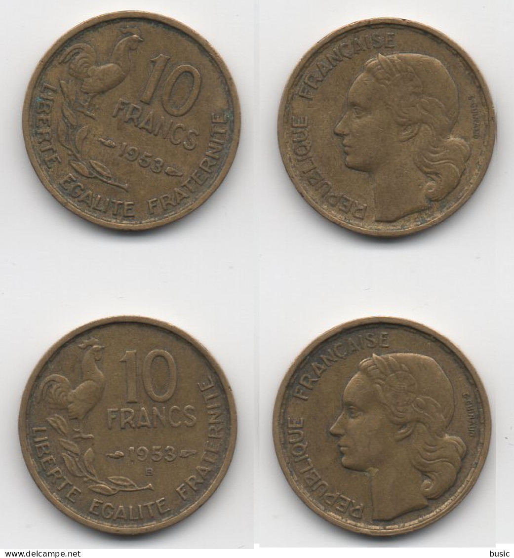 + FRANCE   + 10  FRANCS 1953 + 1953 B + - 10 Francs