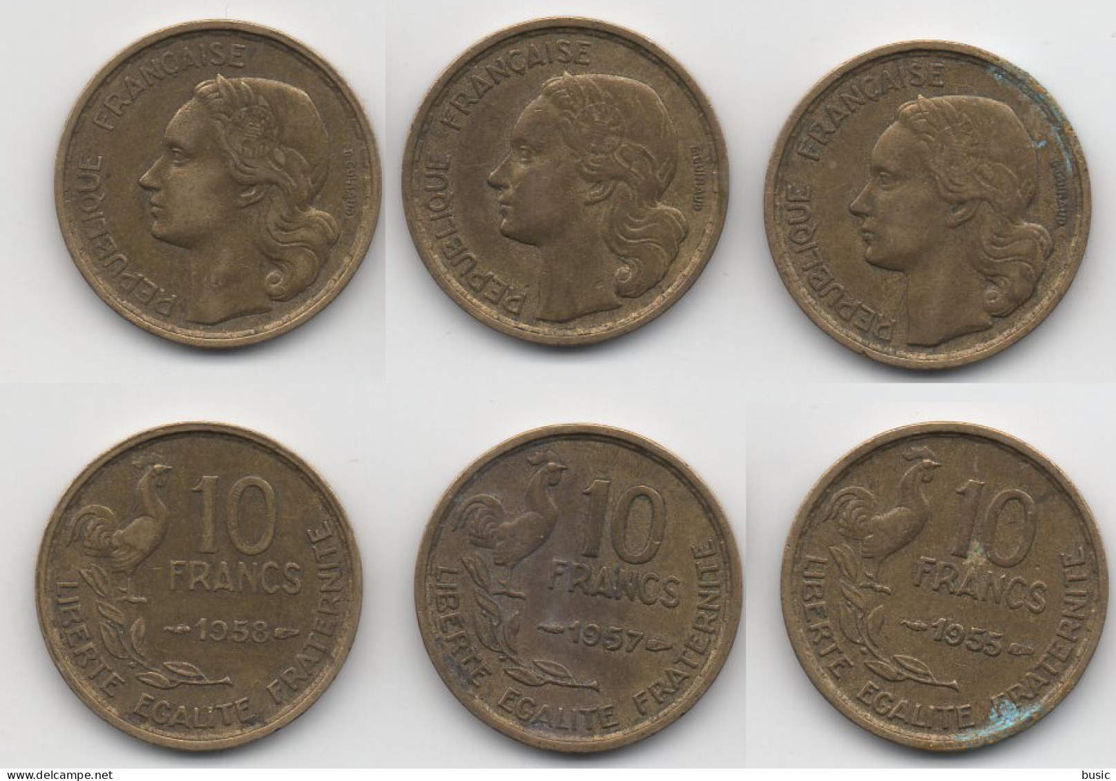 + FRANCE   + 10  FRANCS 1955 + 1957 + 1958 - 10 Francs