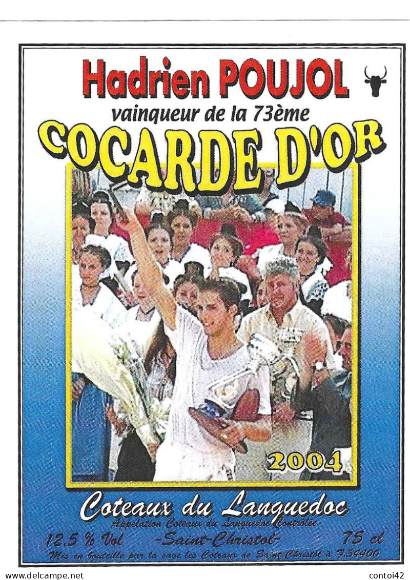 ETIQUETTES TAUREAUX COCARDE COURSE LIBRE RAZETEURS CLUB TAURIN MONTFRIN CAMARGUE PROVENCE PUBLICITE VINS - Toros