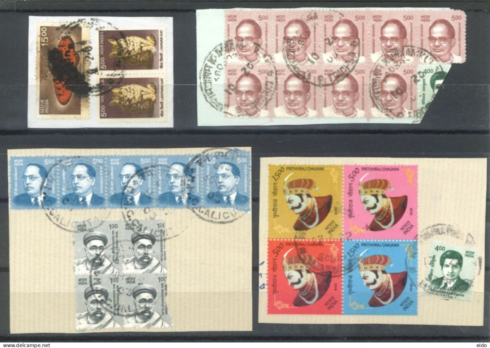 INDIA  -  SELECTION OF INDIAN STAMPS WITH POSTAGE SEAL, USED. - Gebruikt