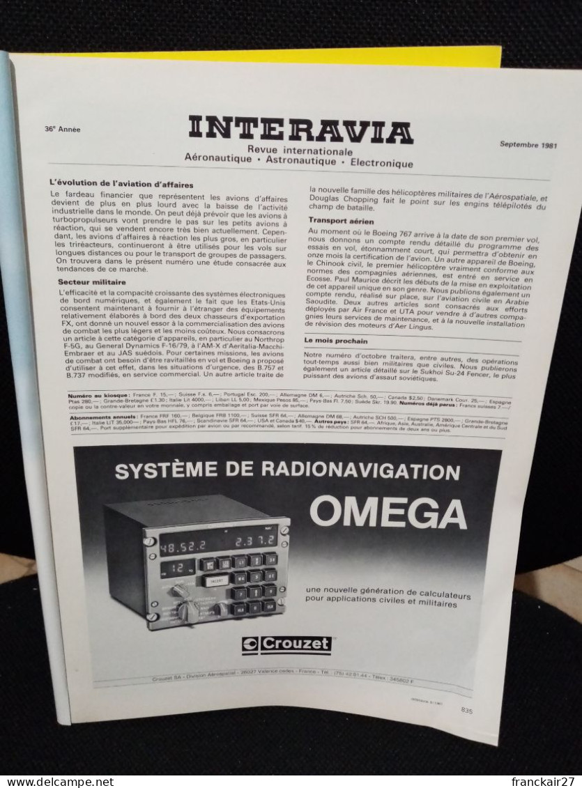 INTERAVIA 9/1981 Revue Internationale Aéronautique Astronautique Electronique - Luchtvaart