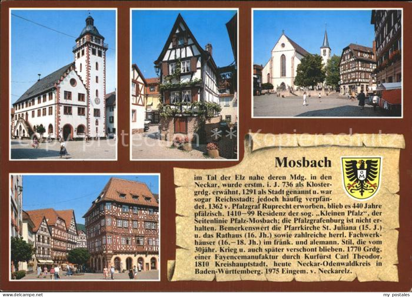 72377298 Mosbach Baden Rathaus Haus Kickelhain Marktplatz Kirche Palmsches Haus  - Mosbach