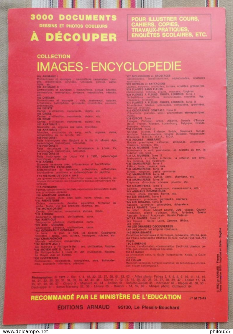 DOCUMENTATION SCOLAIRE Images ARNAUD  OISEAUX Tome 1 1983 - Lesekarten