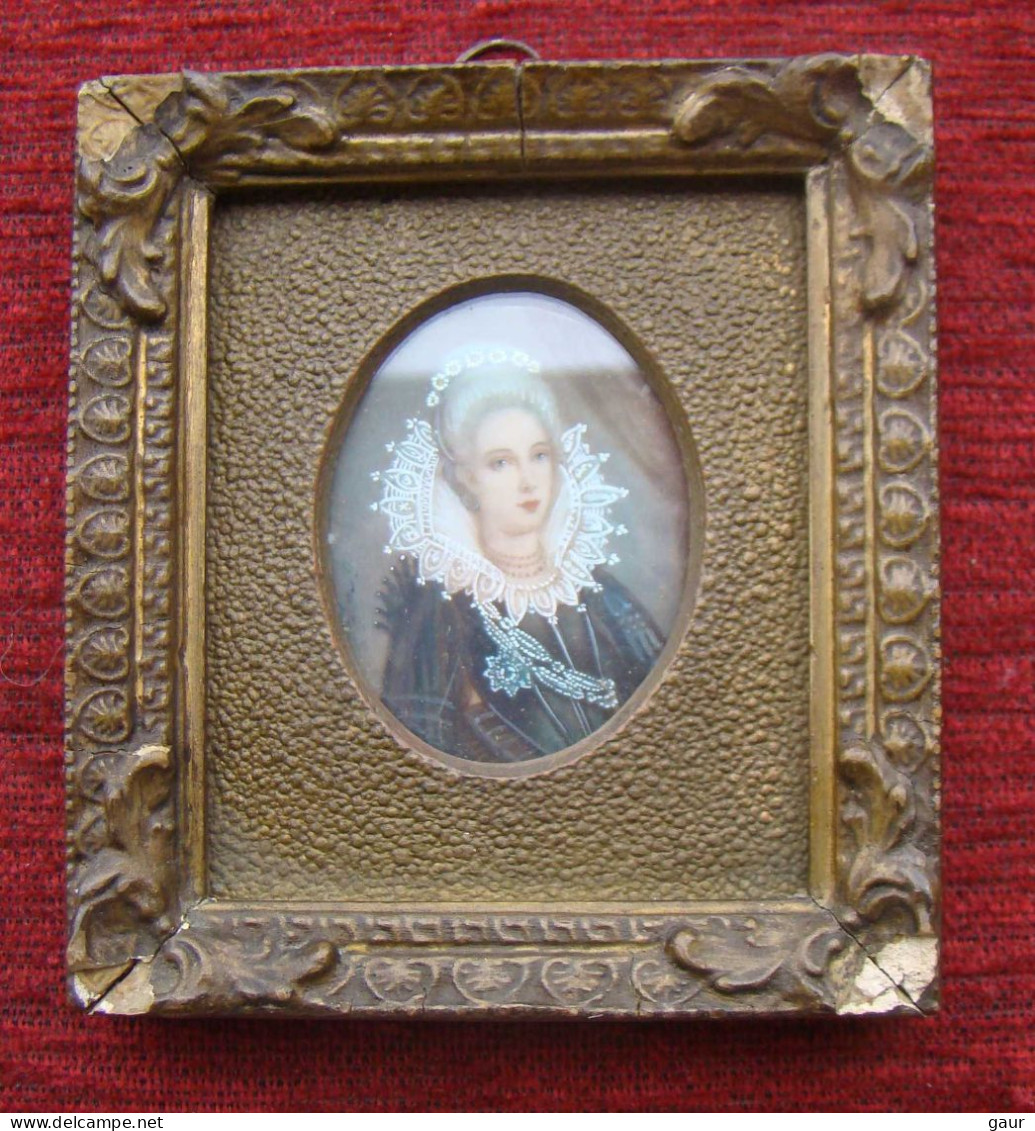 Portrait Miniature De Femme.. - Huiles