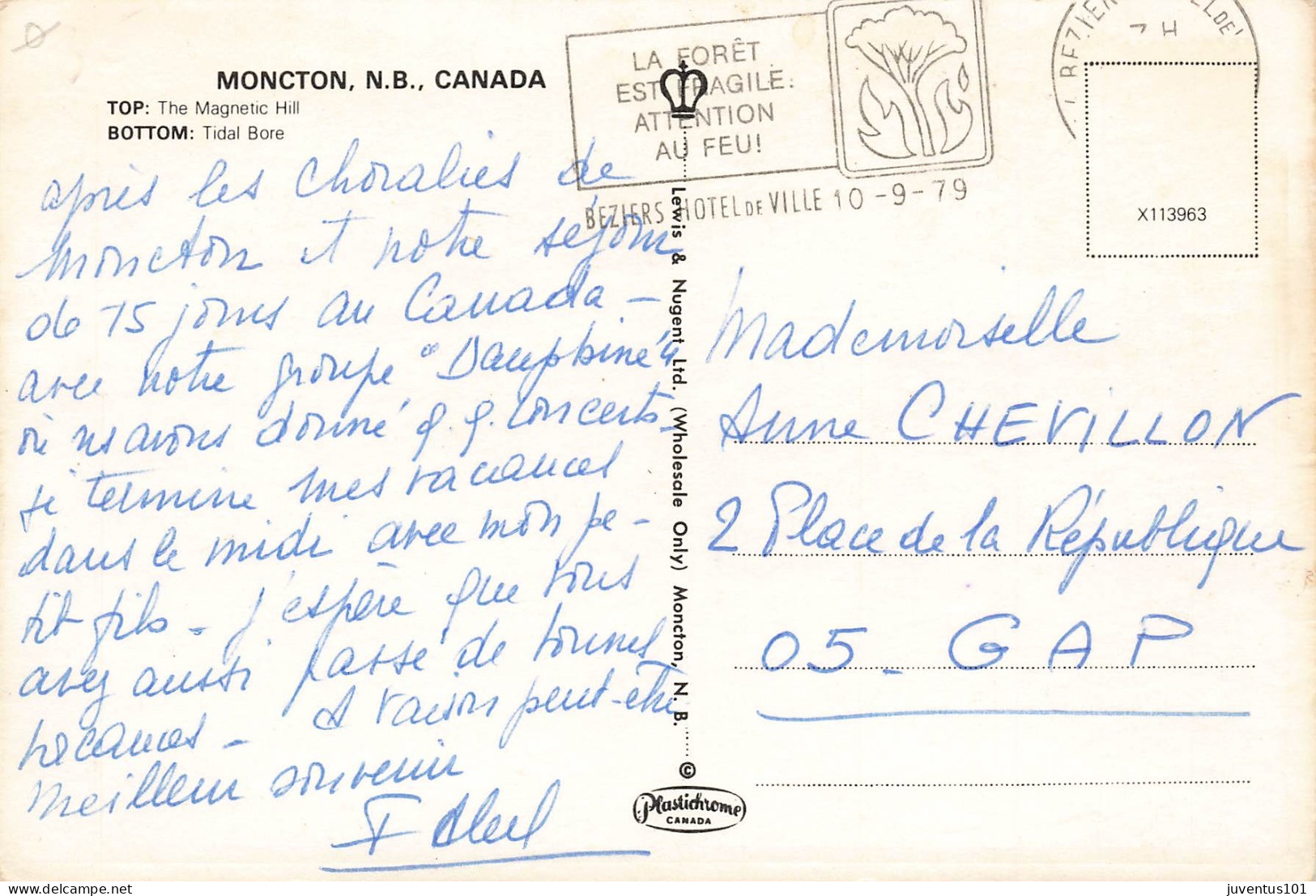 CPSM Greetings From Moncton-RARE     L2530 - Other & Unclassified