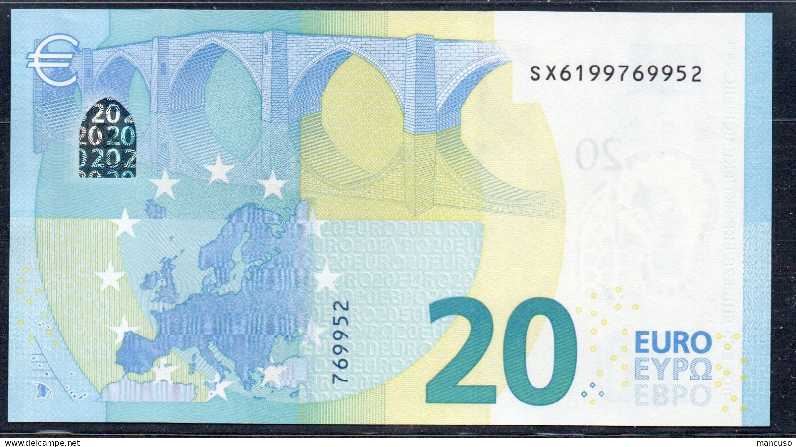 EURO 20  ITALIA SX S028  "19"  LAGARDE  UNC - 20 Euro
