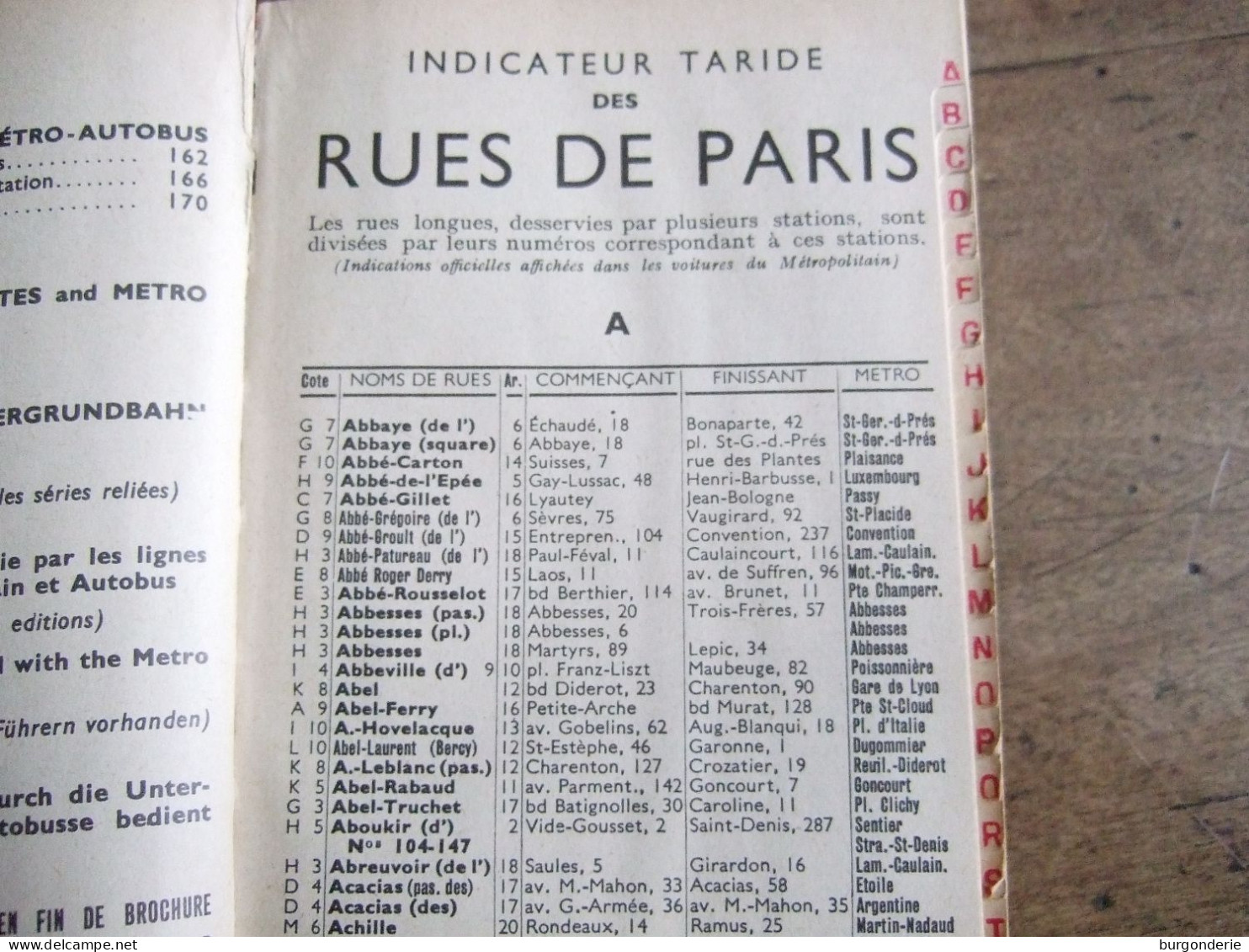 TARIDE 1966 / PARIS PAR ARRONDISSEMENTS / METRO / CARTES PLANS / RUES - Mappe/Atlanti