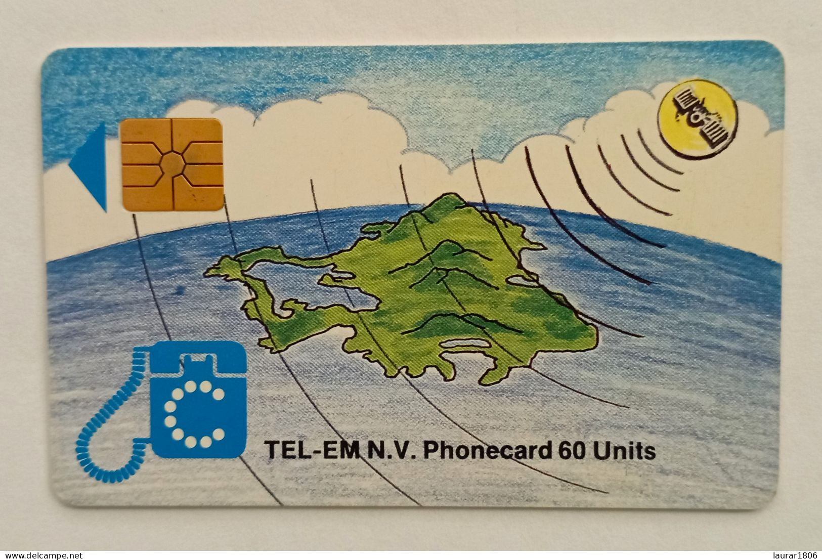TELECARTE PHONECARD ANTILLES NEERLANDAISES - TEL-EM N.V. - GEM1B - Globe 2ème Edit. - 60 Unités- EC - Antillen (Niederländische)