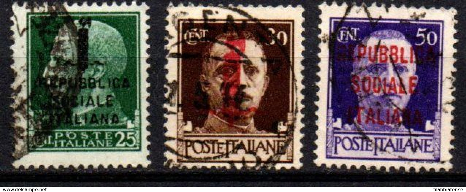 1944 - Italia - Repubblica Sociale 490/92 Imperiale  ------ - Used