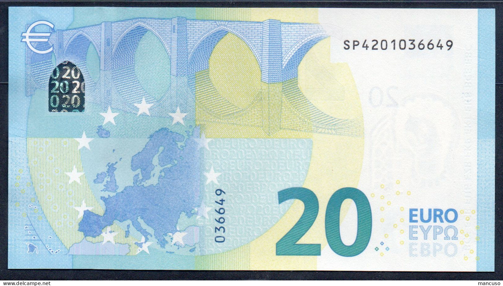 EURO 20  ITALIA SP S028  "20"  LAGARDE  UNC - 20 Euro