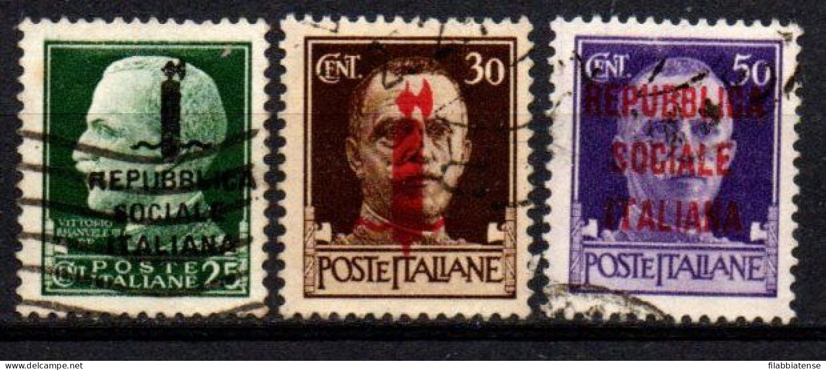 1944 - Italia - Repubblica Sociale 490/92 Imperiale  ------ - Used