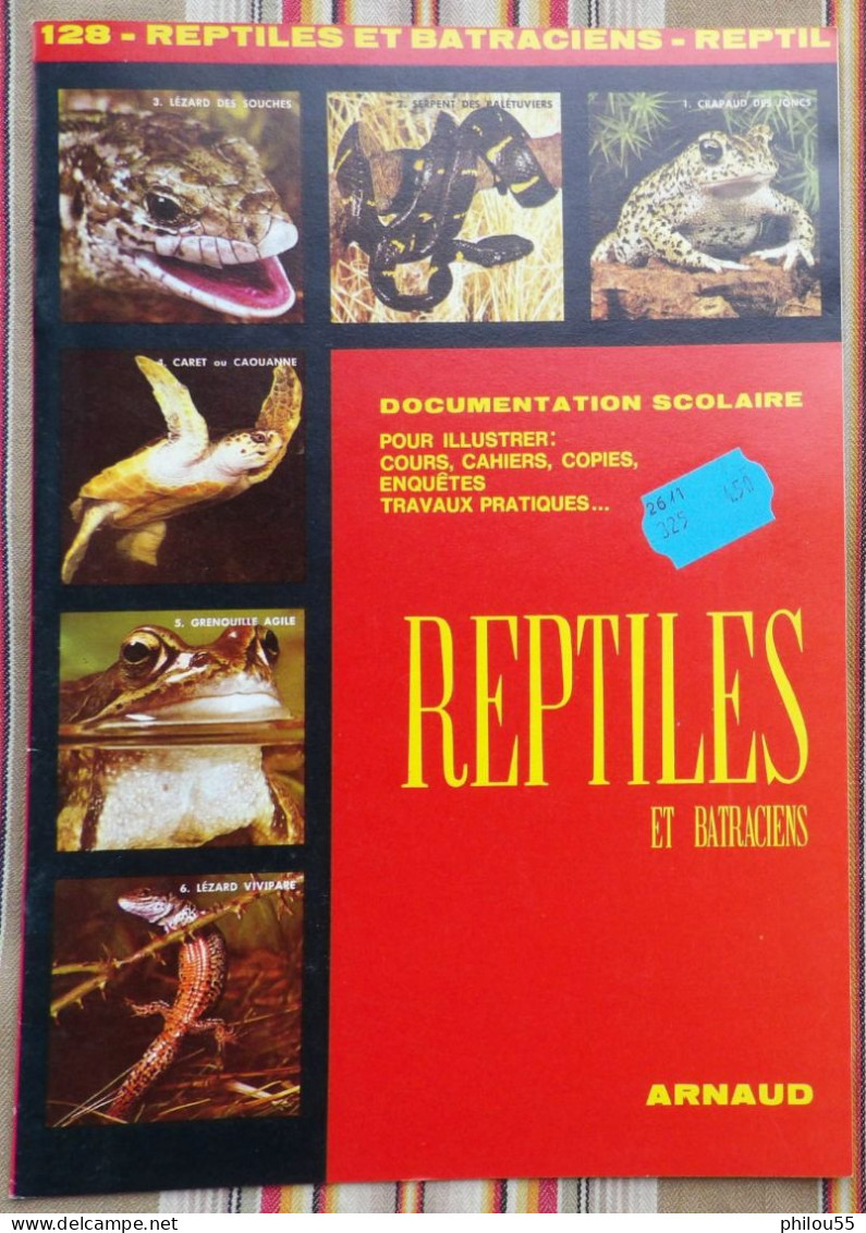 DOCUMENTATION SCOLAIRE Images ARNAUD REPTILES BATRACIENS 1983 - Learning Cards