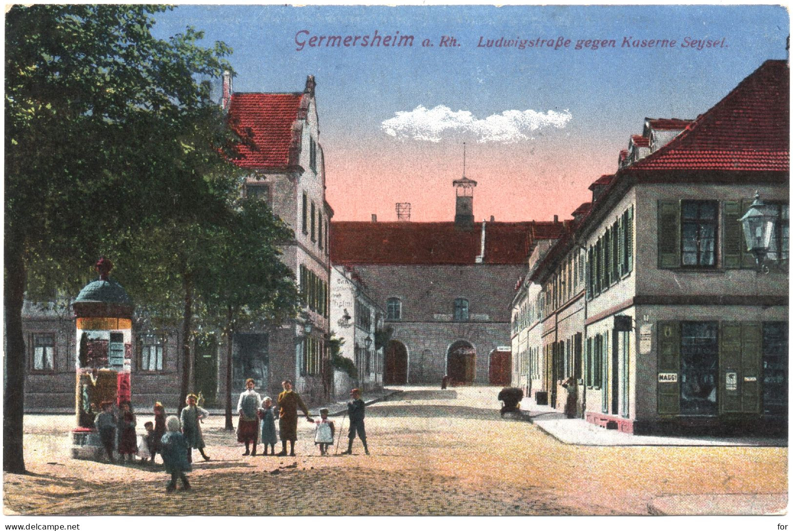 Rhénanie-Palatinat : GERMERSHEIM : Ludwigstrasse Gegen Kaserne Seysel : Animée - Germersheim