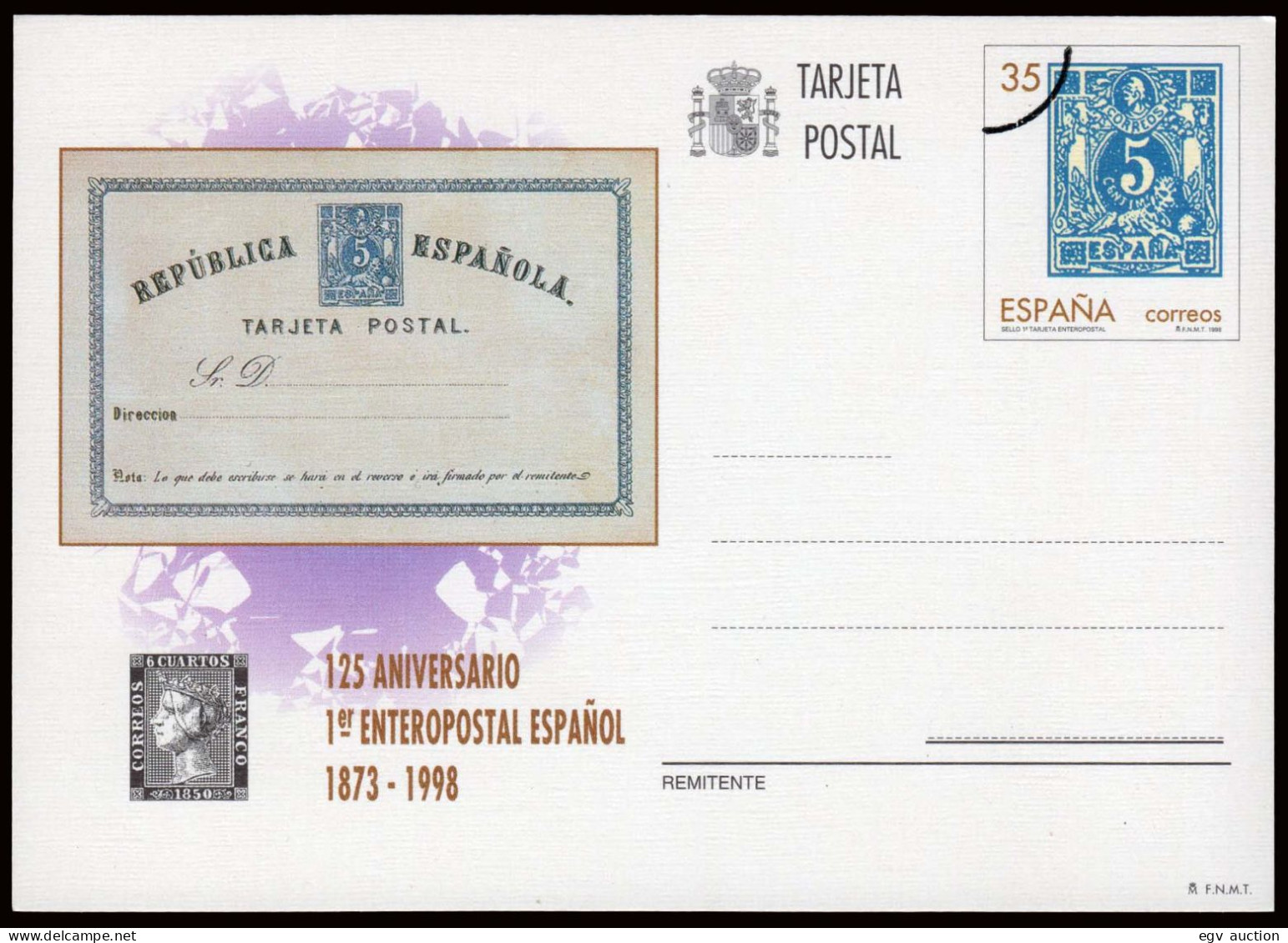 España - Edi O EP 167M - 1998 - Entero Postal Arco Circunferencia Impreso "Muestra" - 1931-....