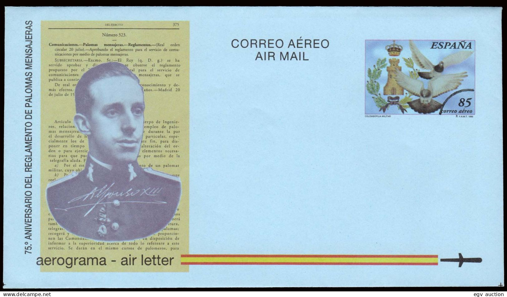 España - Edi O Aerograma 223M - 1998 - Arco Circunferencia "Muestra" - 1931-....