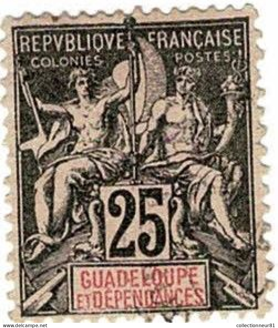 GUADELOUPE N° Yvert 34  Cote 4.5€ Obli - Oblitérés