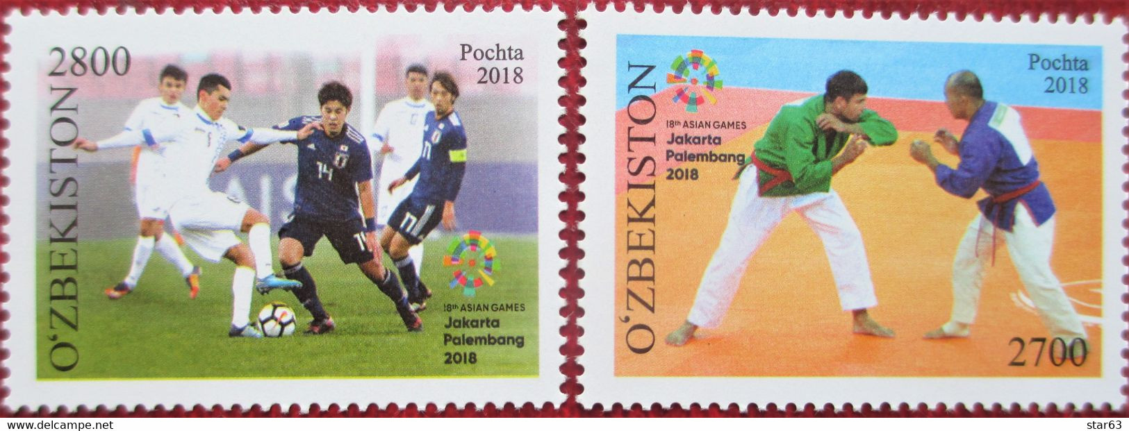 Uzbekistan  2018 18th Asian  Games  Jakarta  Palembang  Sports  2 V    MNH - Copa Asiática (AFC)