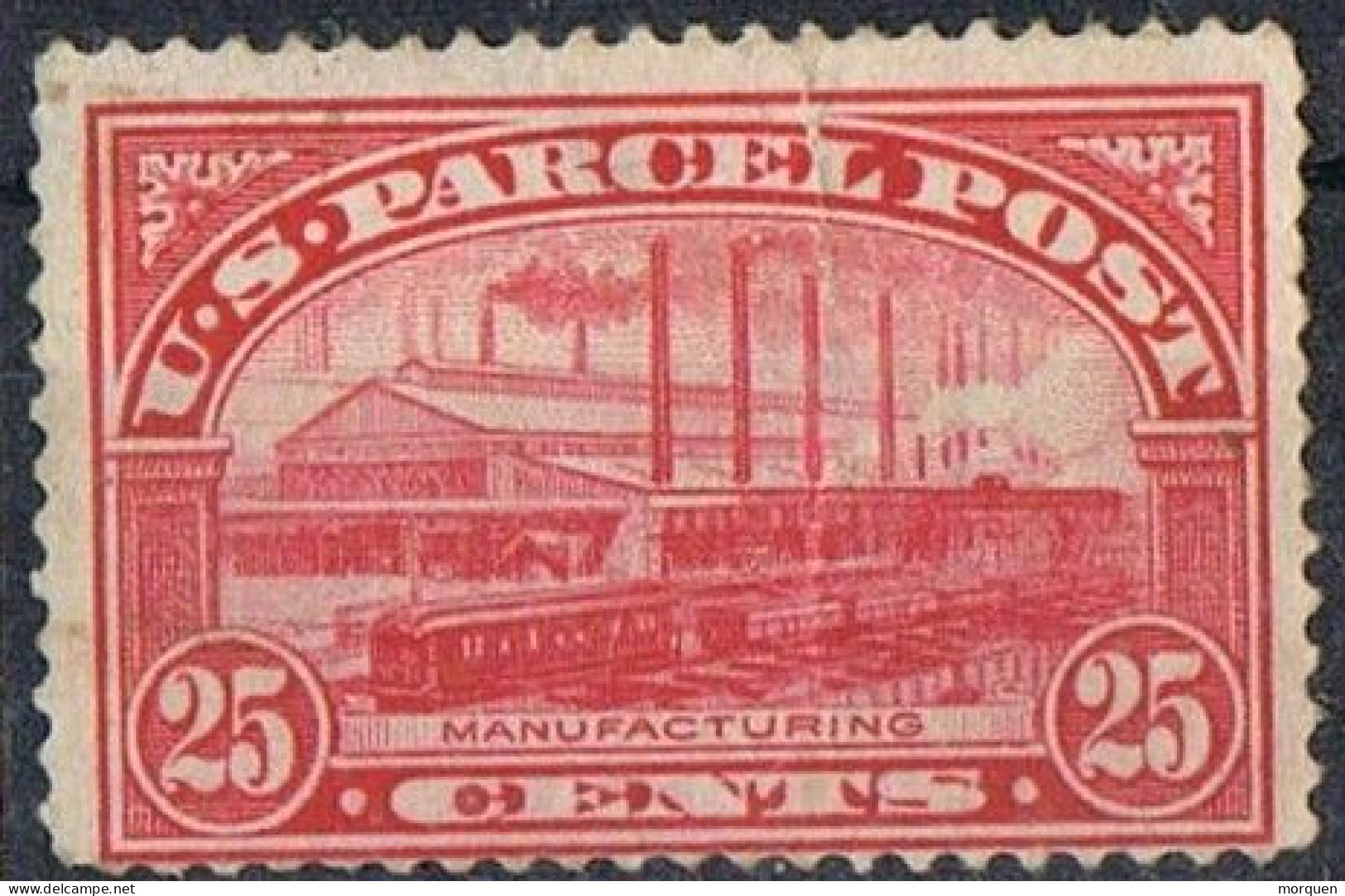 Sello 25 Ctvos Parcel Post  1912, Paquetes Postales USA ,  Yvert Num 9 * - Reisgoedzegels