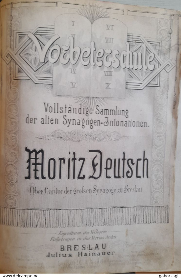 Vollständige Sammlung Der Alten Synagogen-Intonationen - Moritz Deutsch - Objets Dérivés