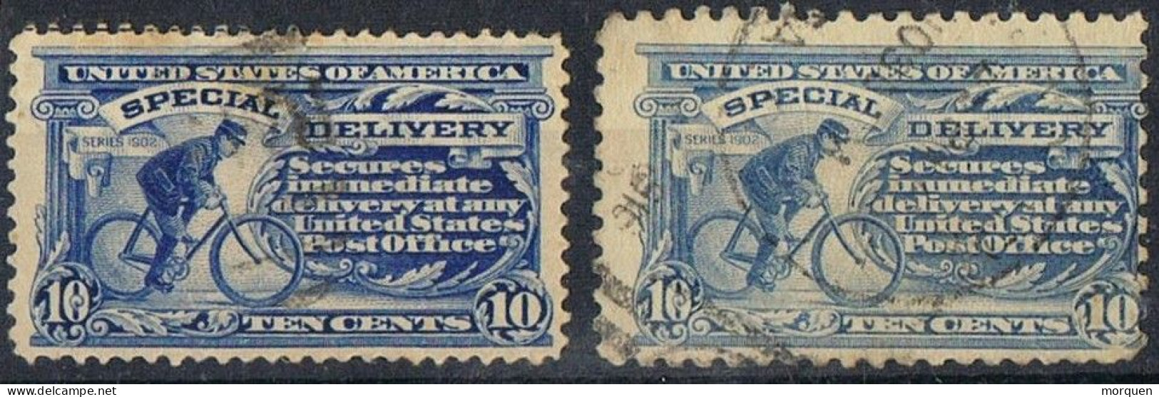 Sellos 10 Ctvos EXPRES  1902, Urgente USA ,  Yvert Num 8-9a º - Express & Recomendados