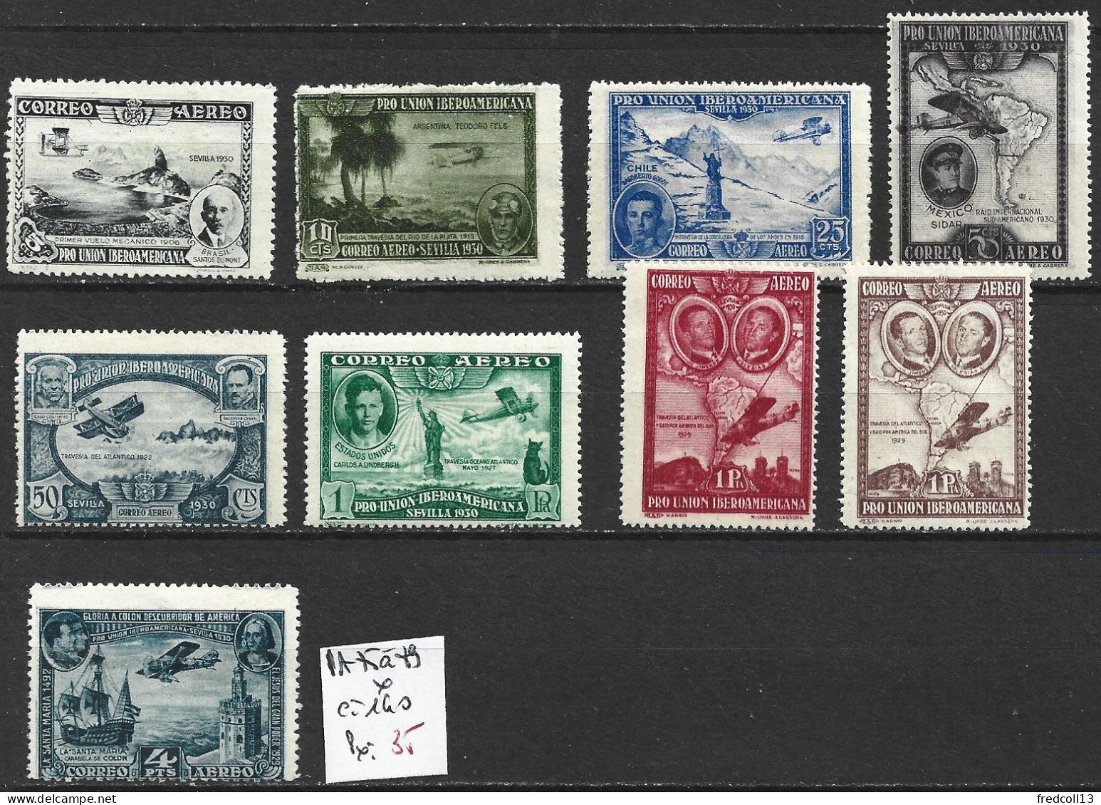 ESPAGNE PA 75 à 89 * Côte 140 € - Unused Stamps