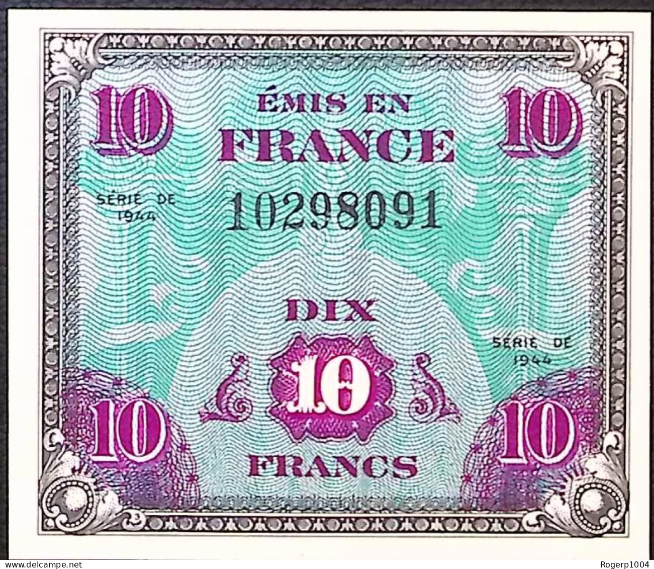 FRANCE * TRESOR * 10 Francs DRAPEAU 1944 * État/Grade NEUF/UNC * Fay. VF.18.01 - 1944 Drapeau/Francia