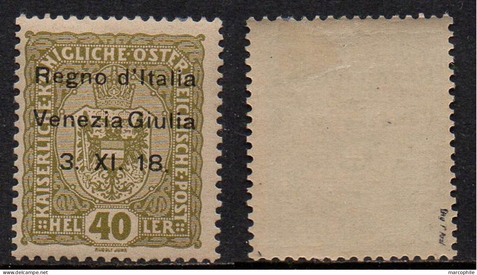 VENETIE JULIENNE - VENEZIA GIULIA / 1919 # 10 - 40 H. OLIVE SIGNE * / COTE 200.00 EUROS  (ref 3531) - Venezia Giuliana