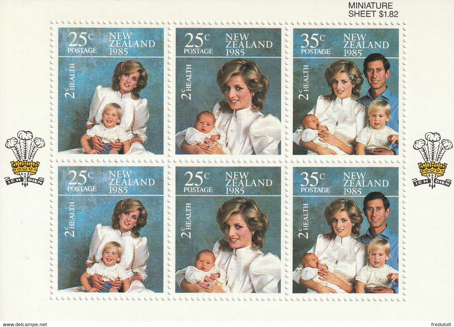 NOUVELLE ZELANDE - BLOC N°52 ** (1985) Lady Diana - Blocs-feuillets