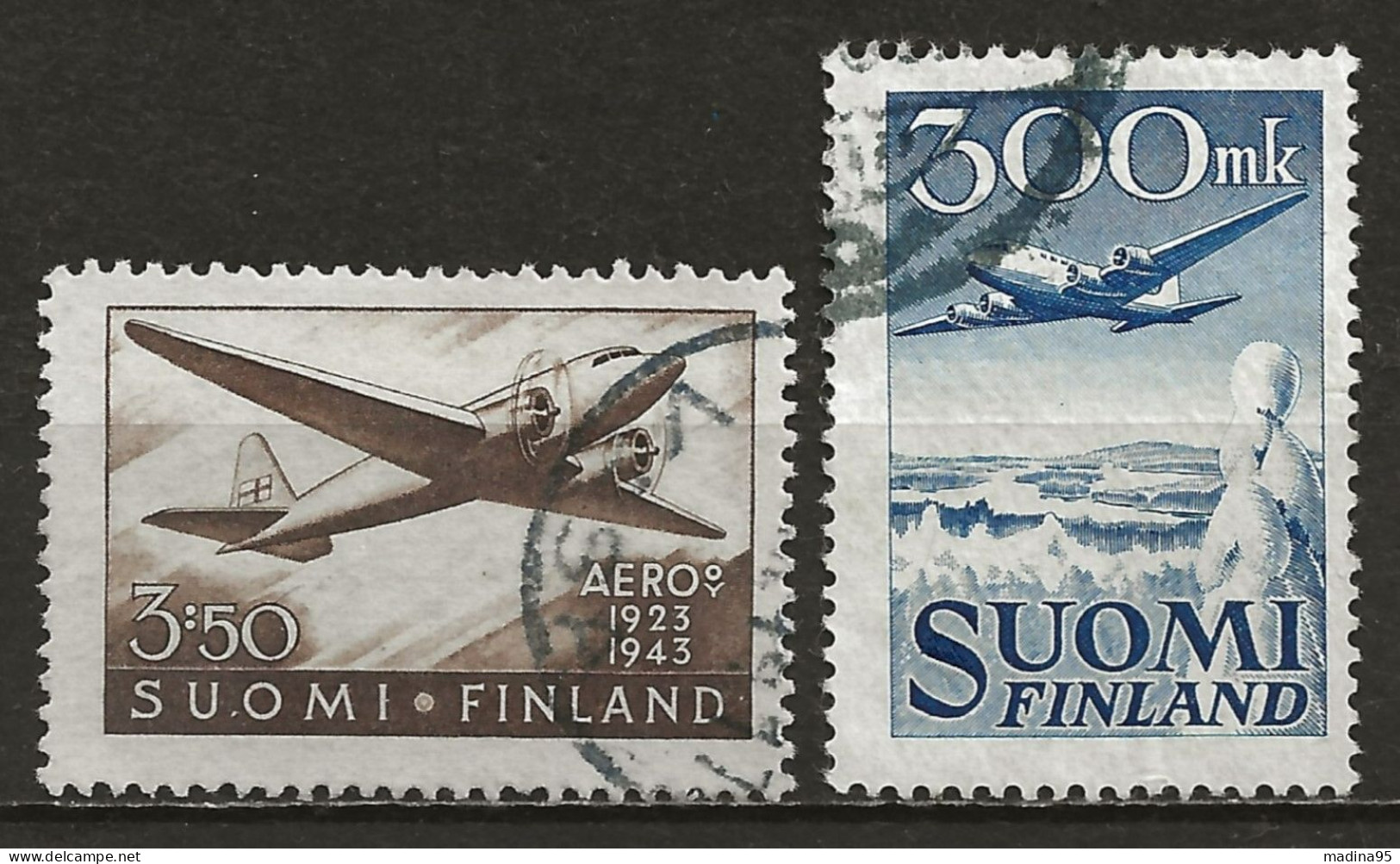 FINLANDE: Obl., PA N° YT 2 Et 3, TB - Used Stamps