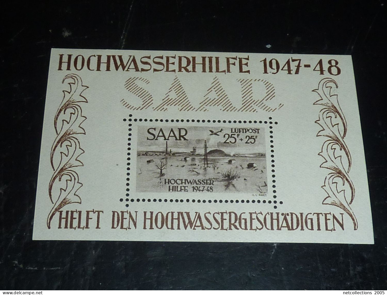 SAARE BLOC N°2 - 1948 SAAR - ALLEMAGNE - NEUF SANS CHARNIERE (CV) - Blocs-feuillets