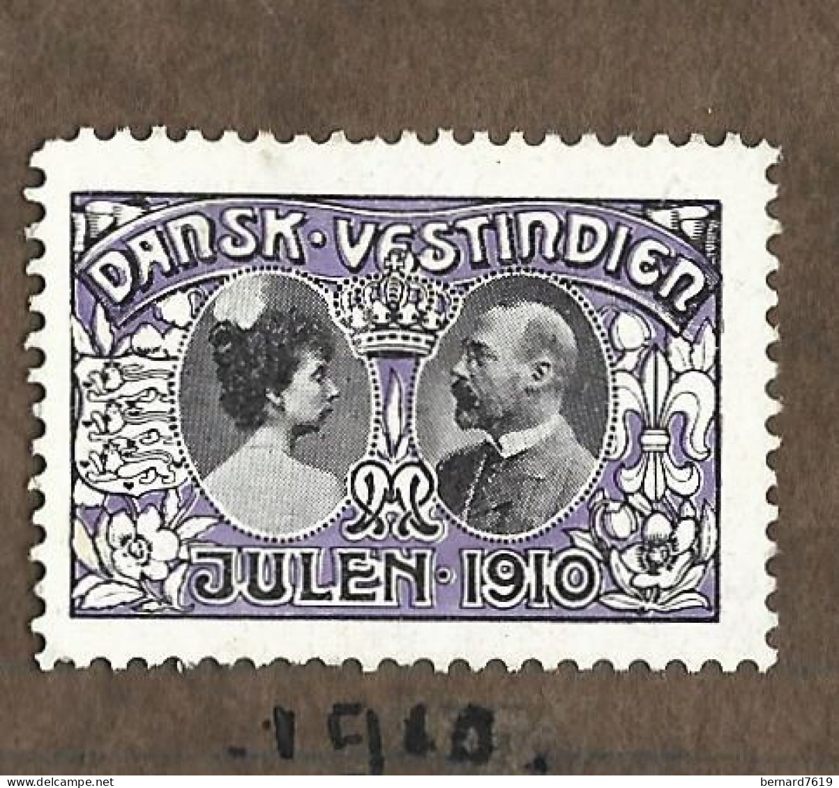 Timbre  -   Antilles Danoises  -  Croix Rouge - Dansk  Vestindien - Annee   Julen  1910 - Antillen